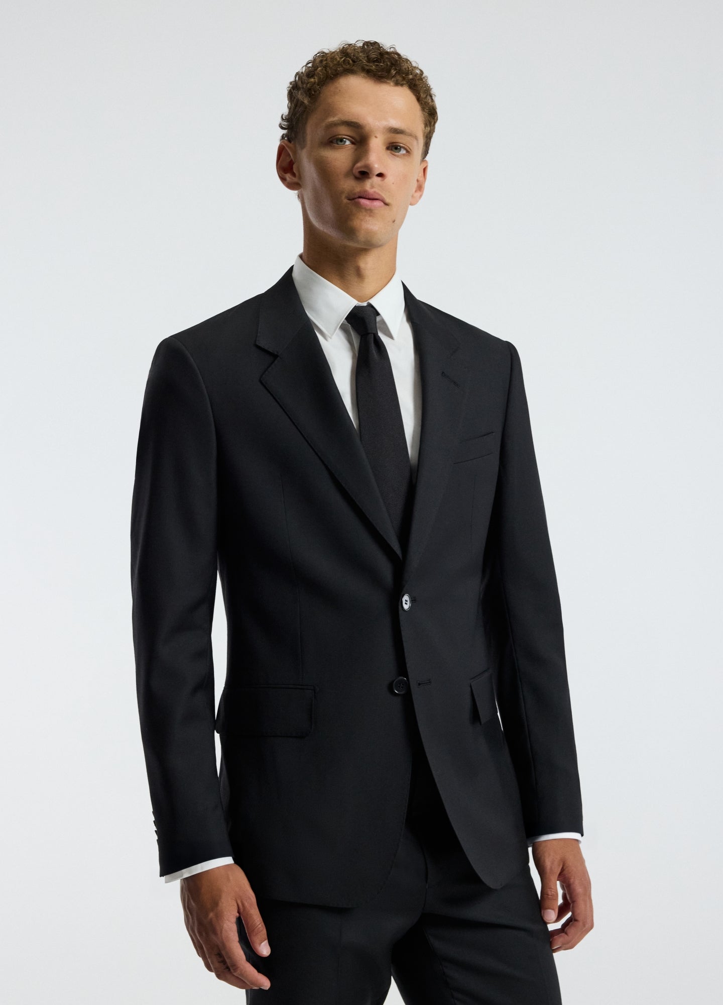 Wool Twill Suit Jacket Black