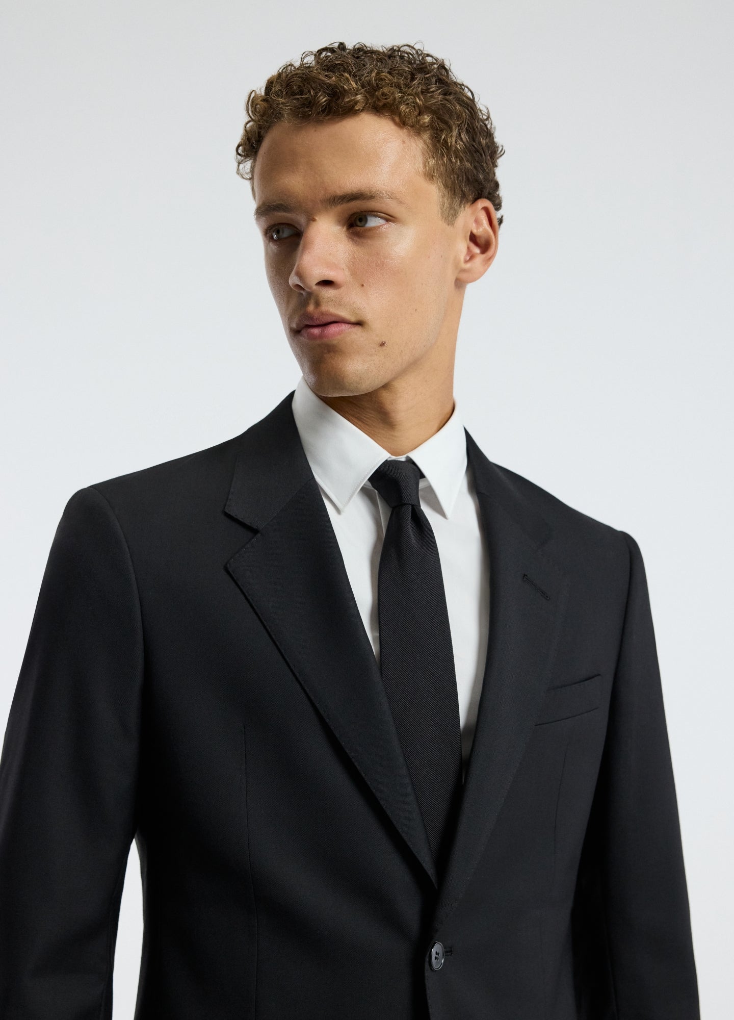 Wool Twill Suit Jacket Black