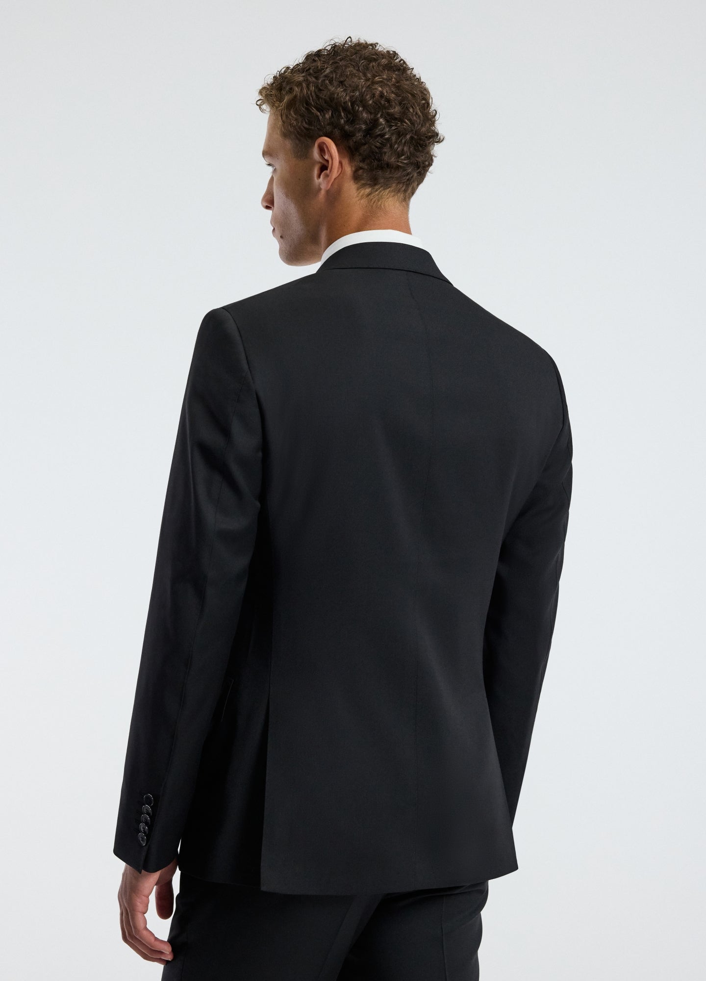 Wool Twill Suit Jacket Black