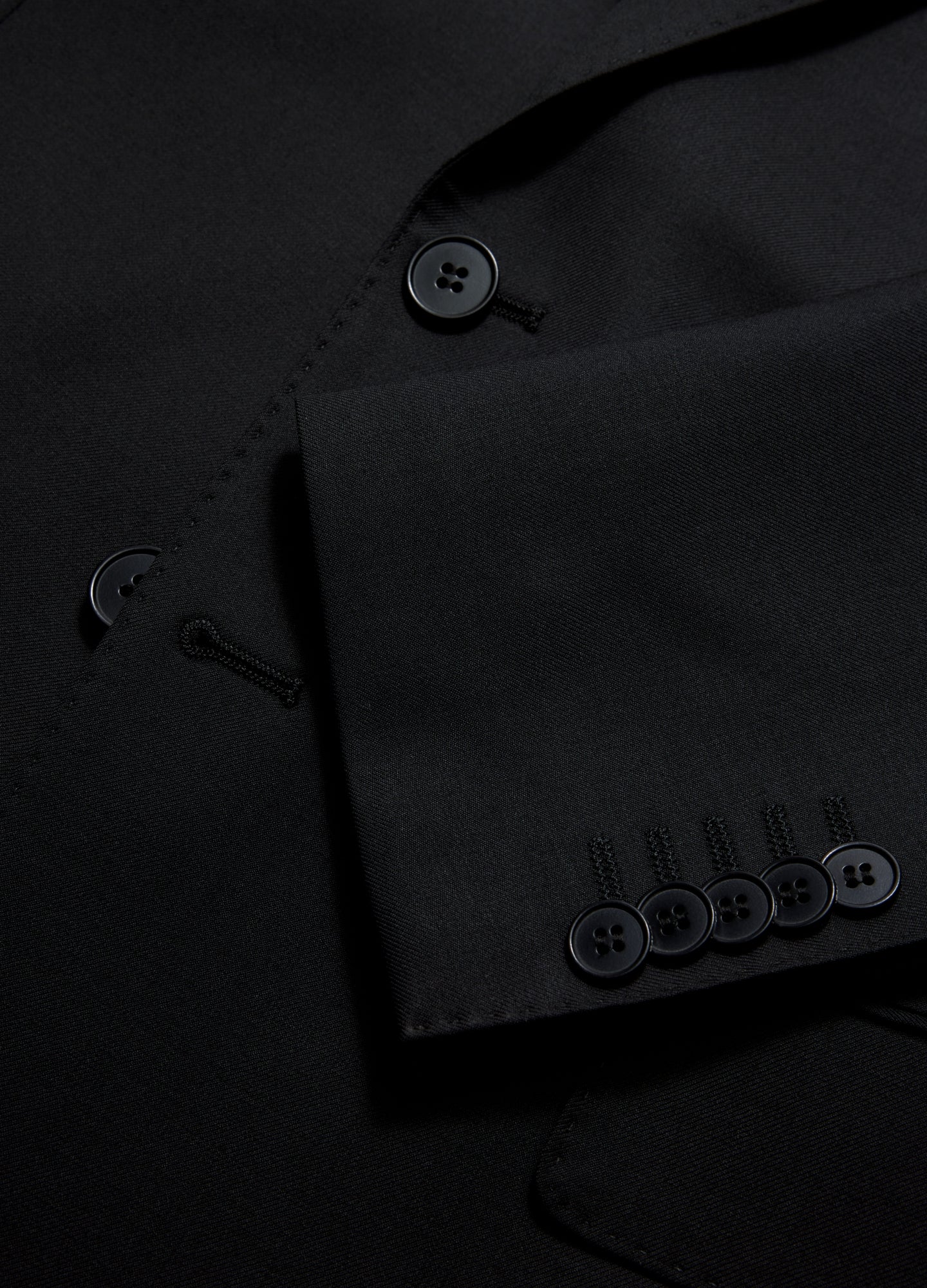 Wool Twill Suit Jacket Black