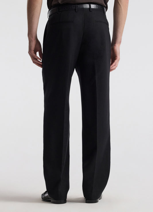 Straight Leg Wool Pants Black