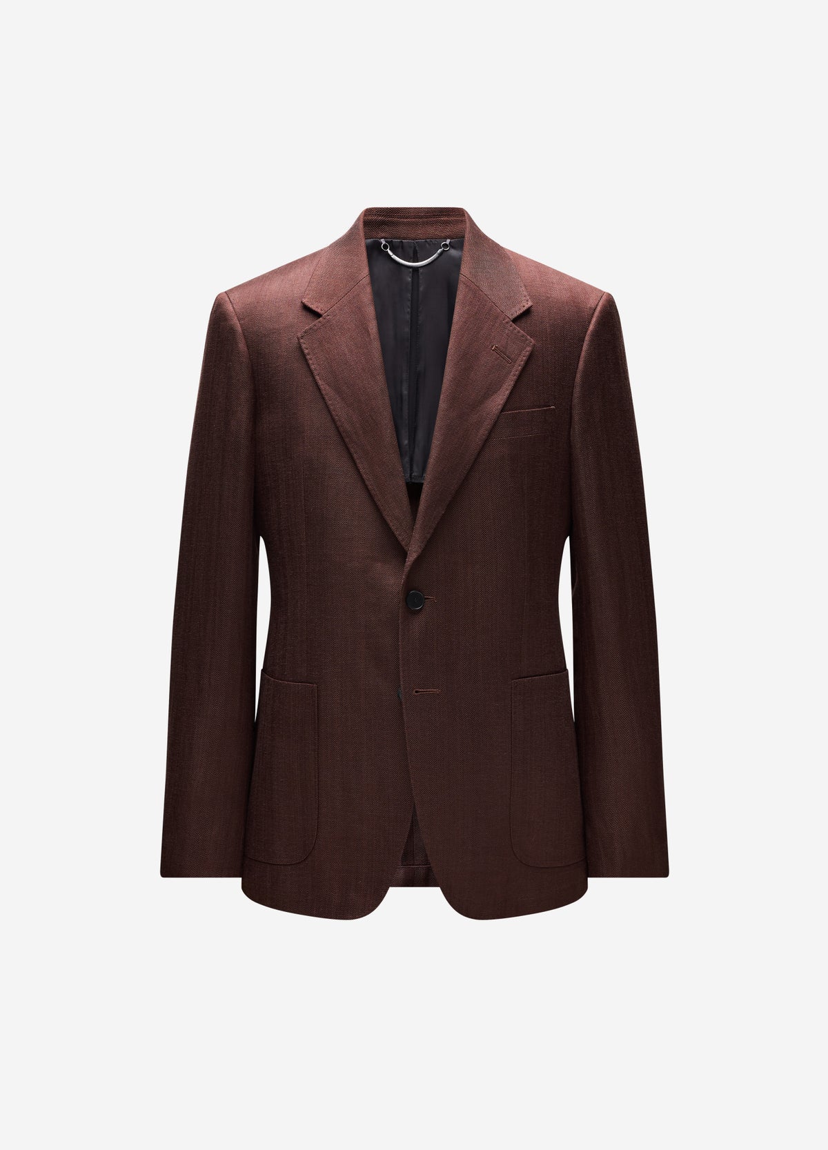 Twill Linen Blend Suit Jacket Bourbon