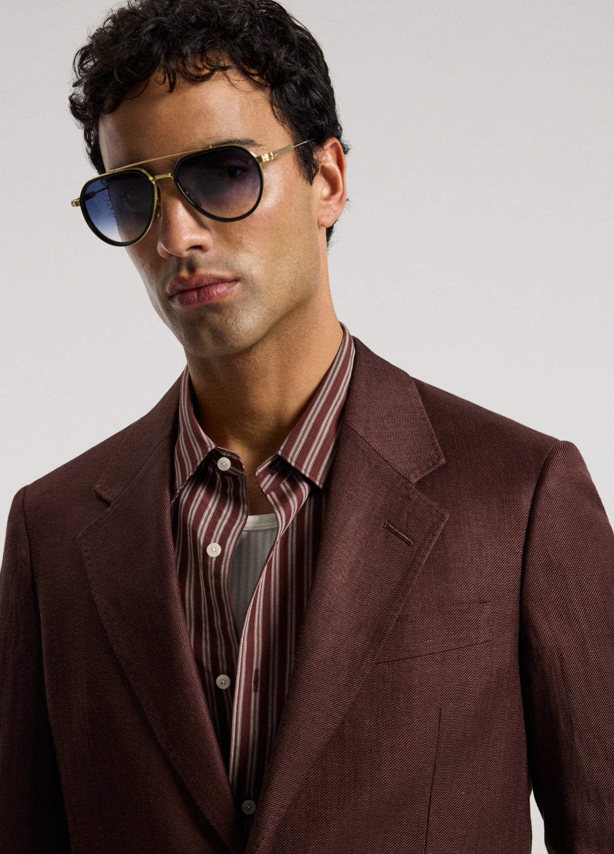 Twill Linen Blend Suit Jacket Bourbon