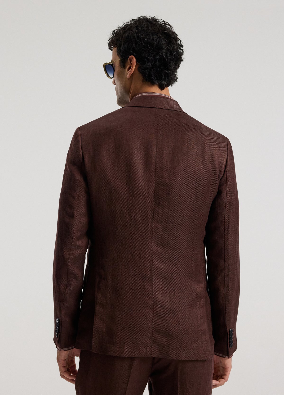 Twill Linen Blend Suit Jacket Bourbon