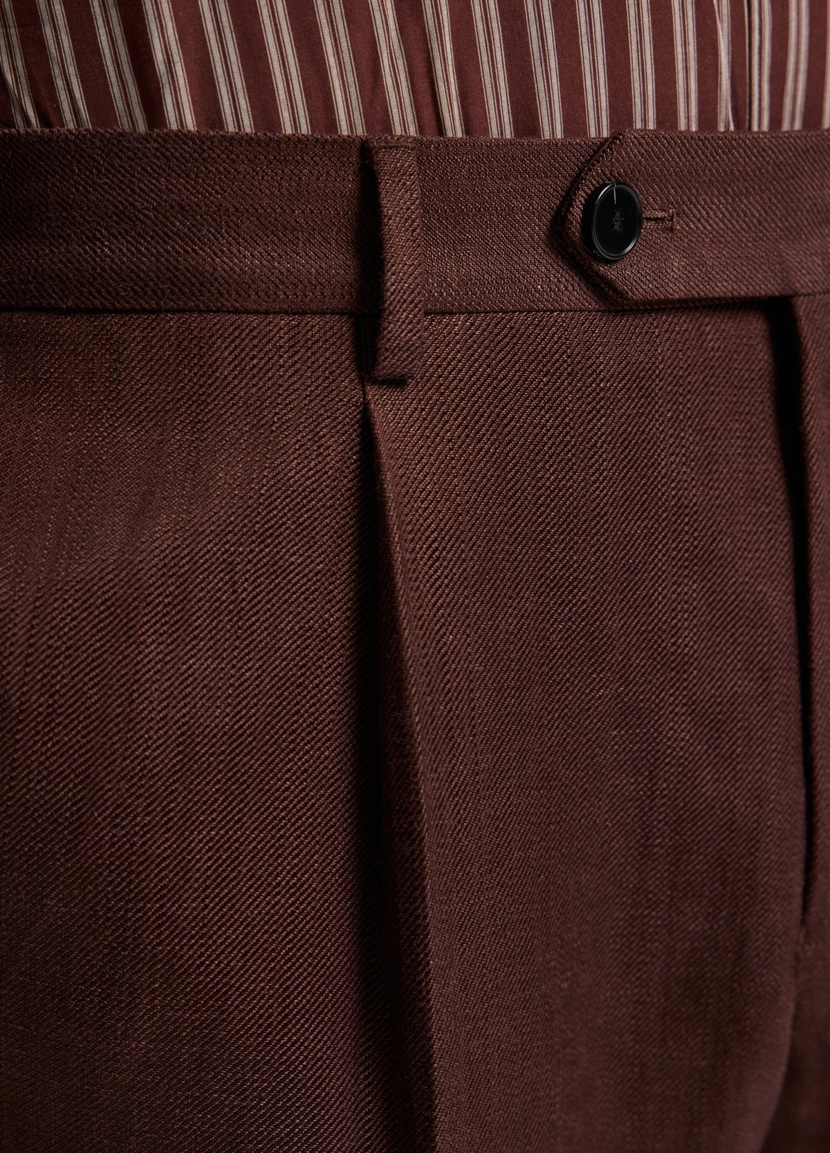 Twill Linen Blend Suit Pants Bourbon