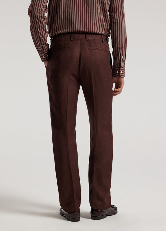 Twill Linen Blend Suit Pants Bourbon