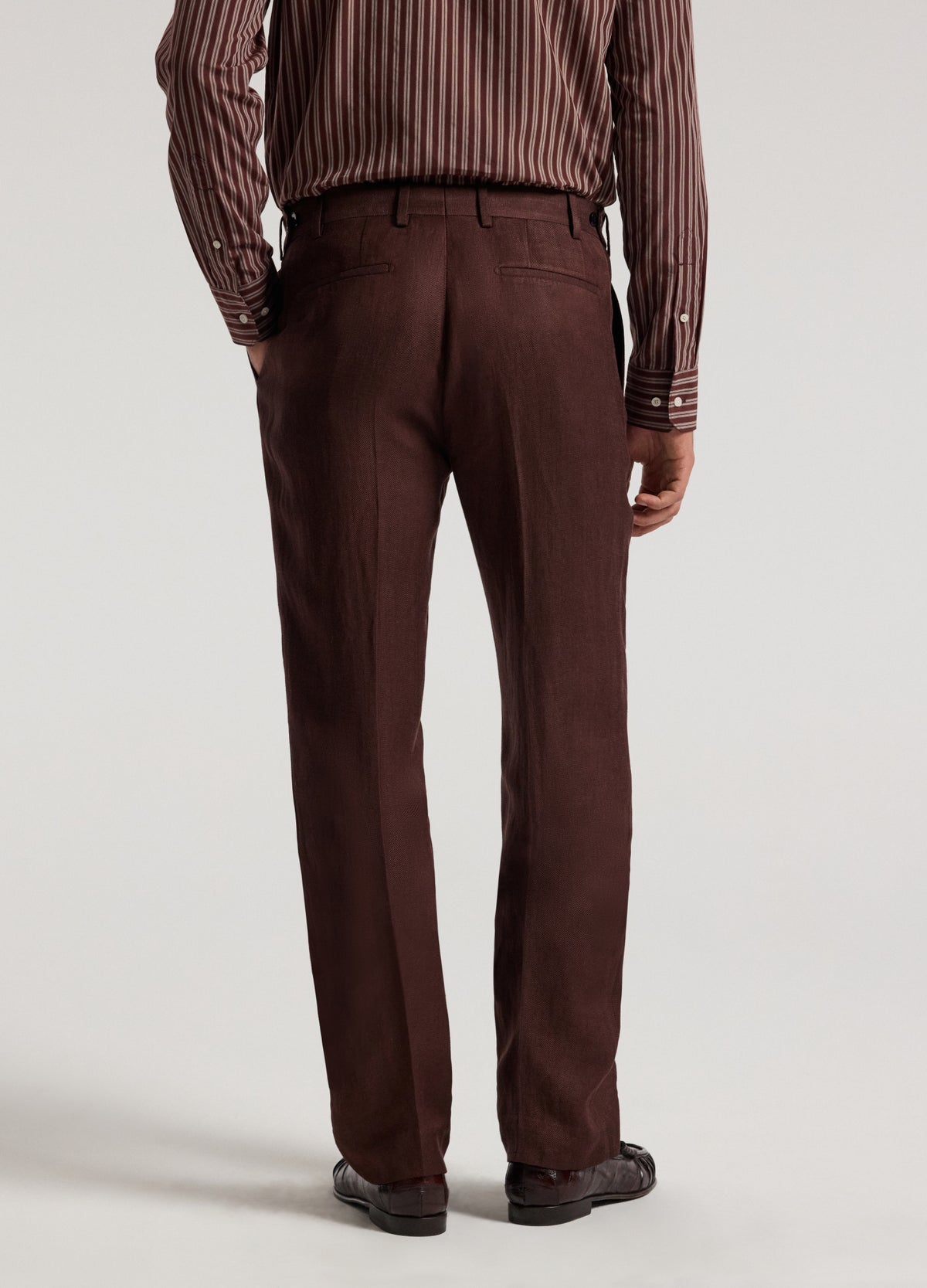 Twill Linen Blend Suit Pants Bourbon