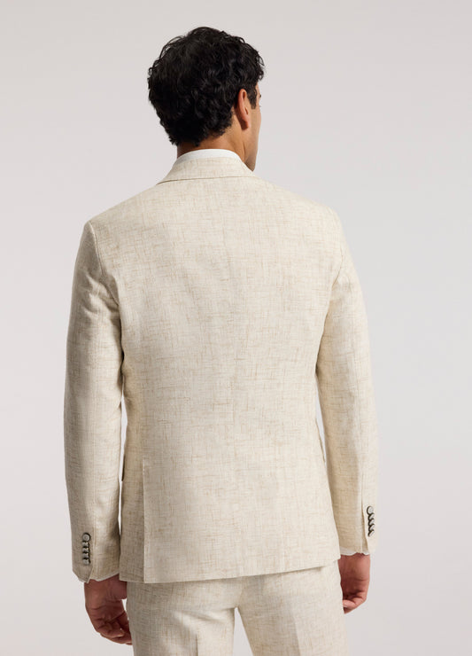 Tailored Crosshatch Suit Jacket Cream