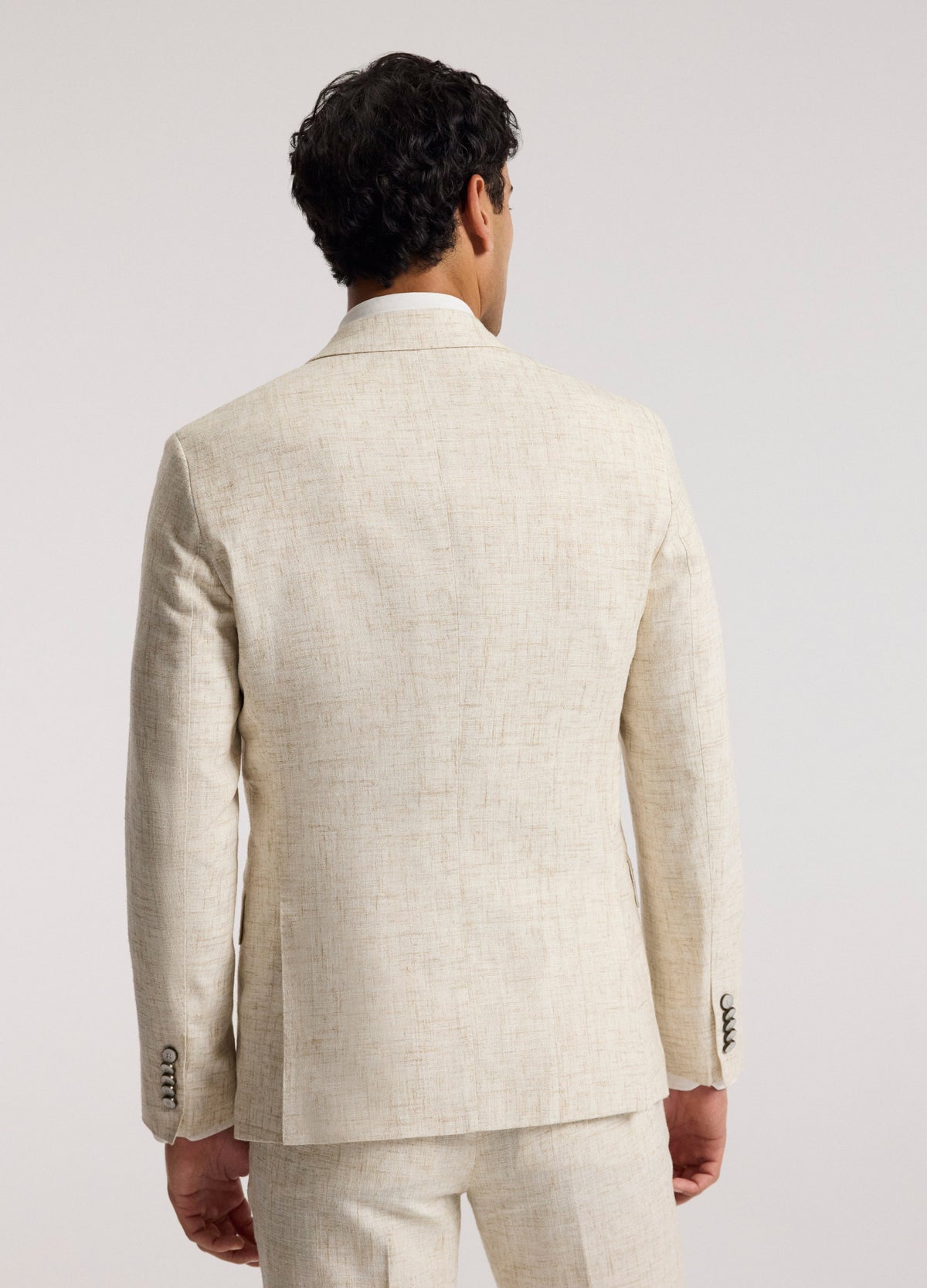 Tailored Crosshatch Suit Jacket Cream