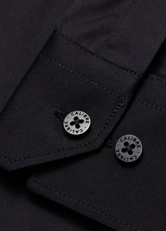 Stretch Cotton Poplin Shirt Black