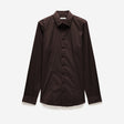 Stretch Cotton Poplin Shirt Chocolate