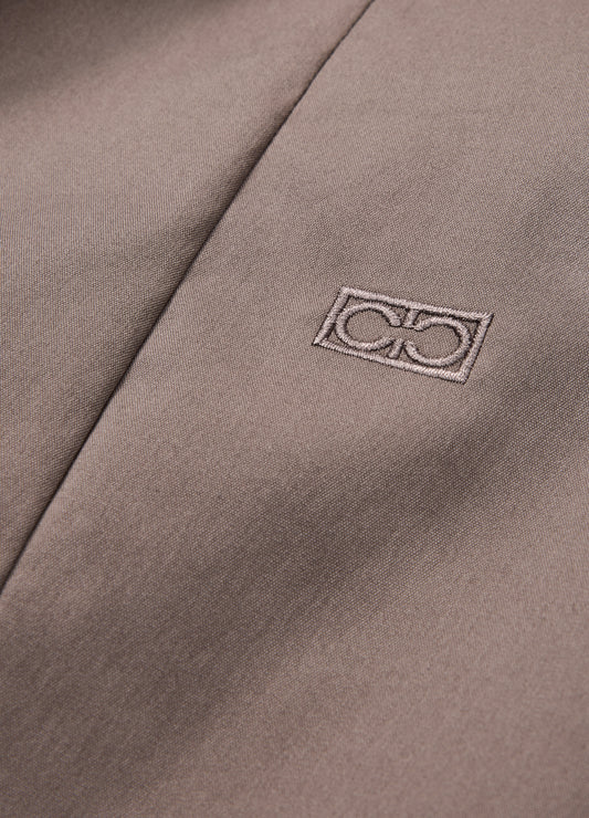 Stretch Cotton Poplin Shirt Sepia