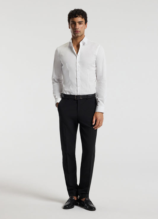 Stretch Cotton Poplin Shirt White