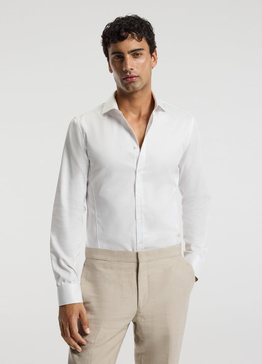 Signature Tailored Twill Shirt White