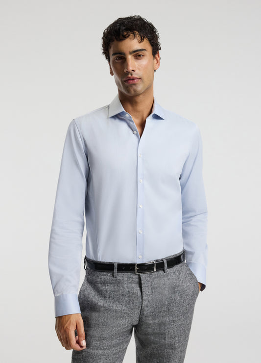 Tailored Fit Signature Twill Shirt Pale Blue