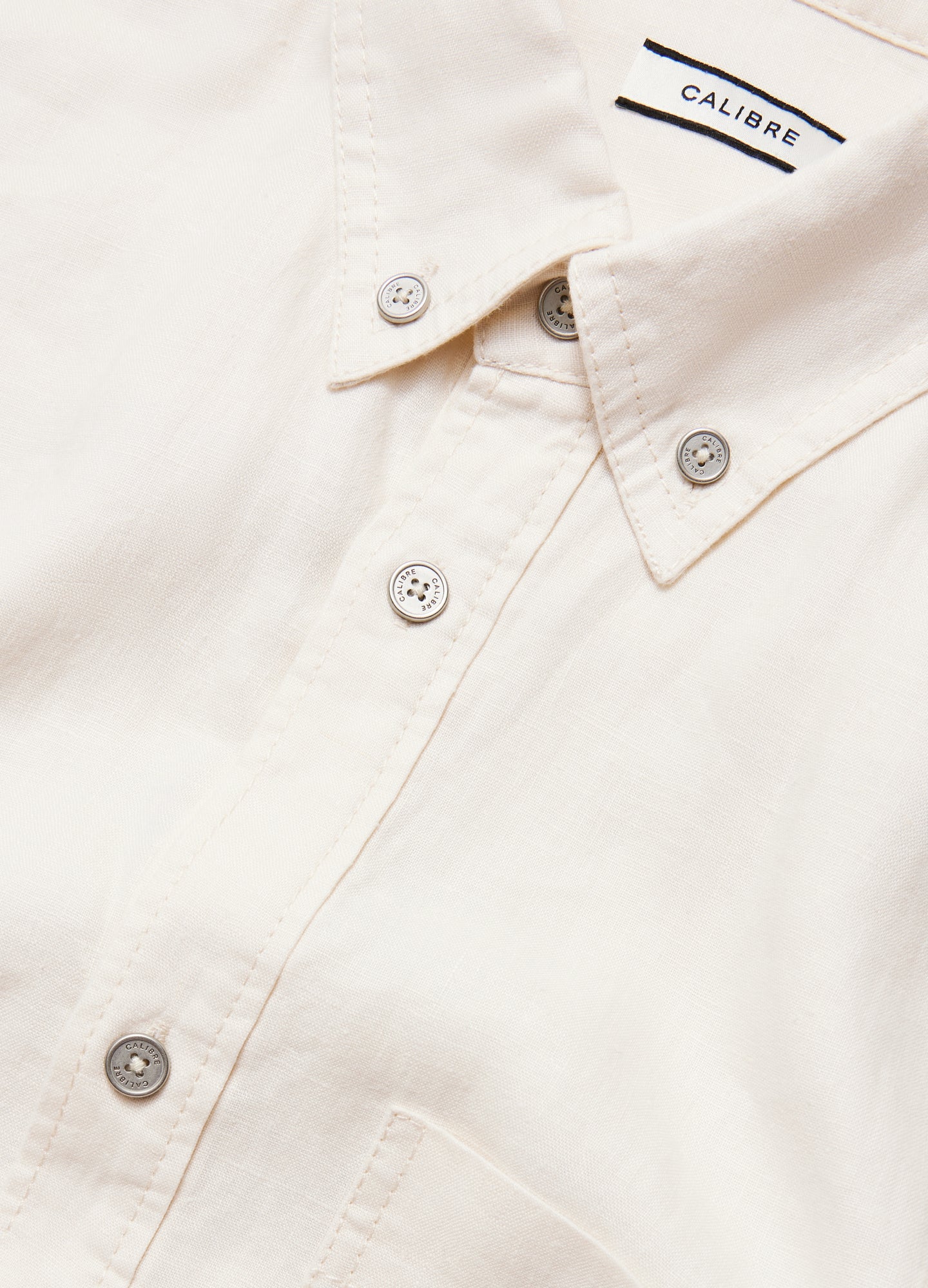 Washed Linen Button Down Shirt Cream