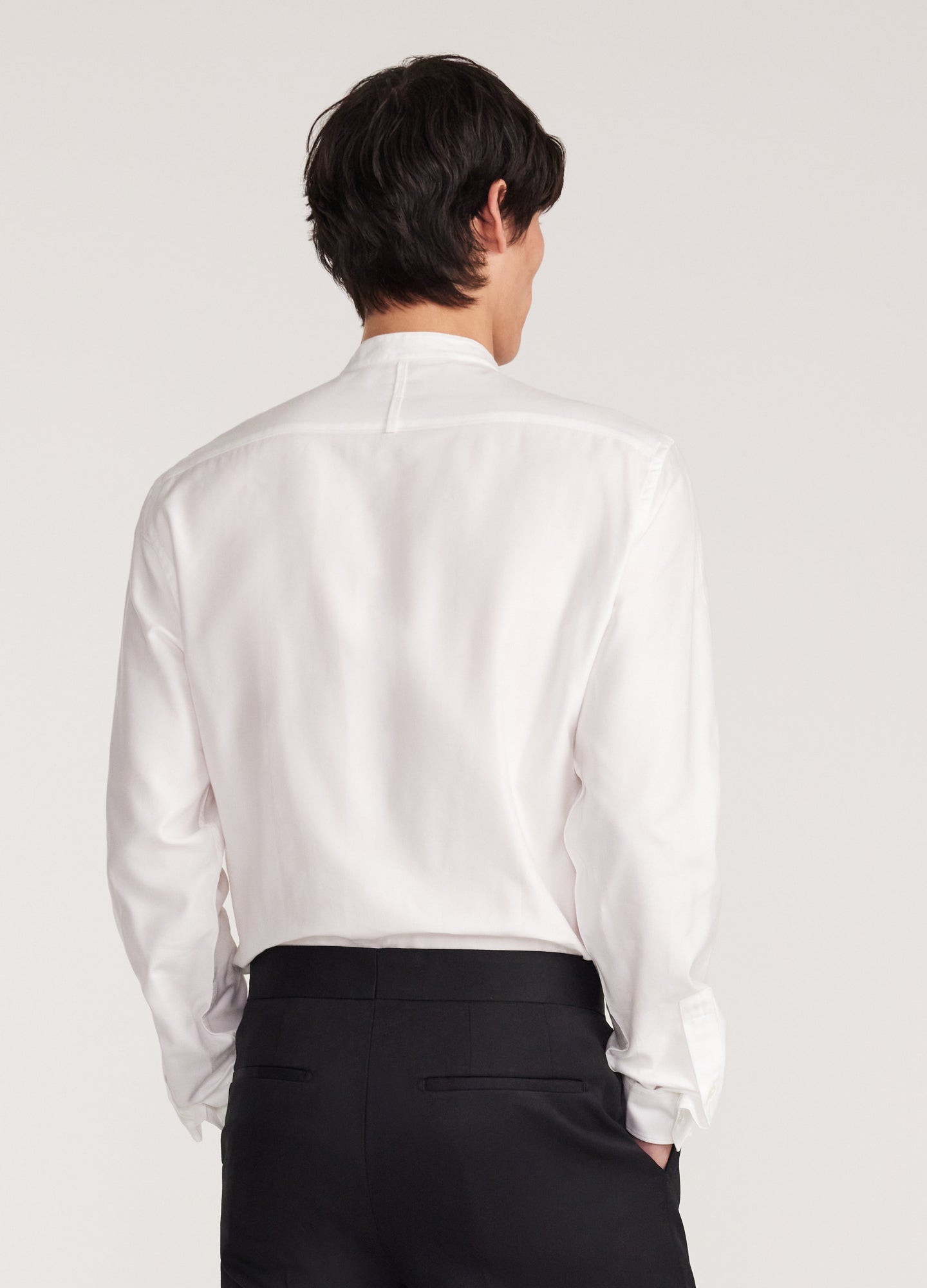 Stand Collar Soft Shirt White