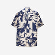 Duo Tone Printed Short Sleeve Shirt Navy