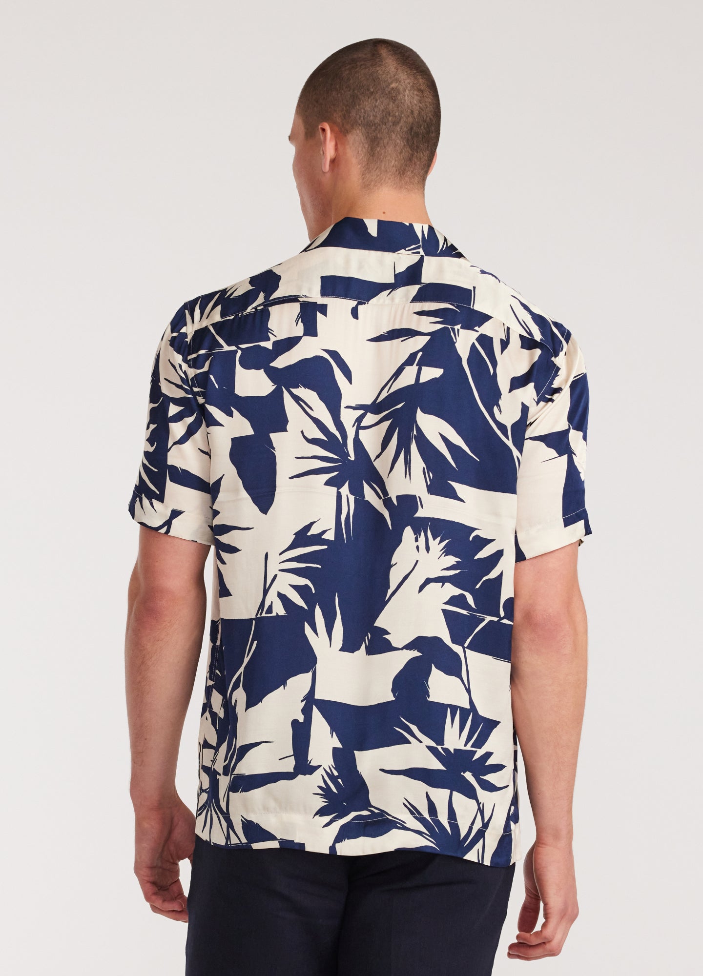 Duo Tone Printed Shirt Navy