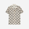 Duo Tone Lace Short Sleeve Shirt Natural
