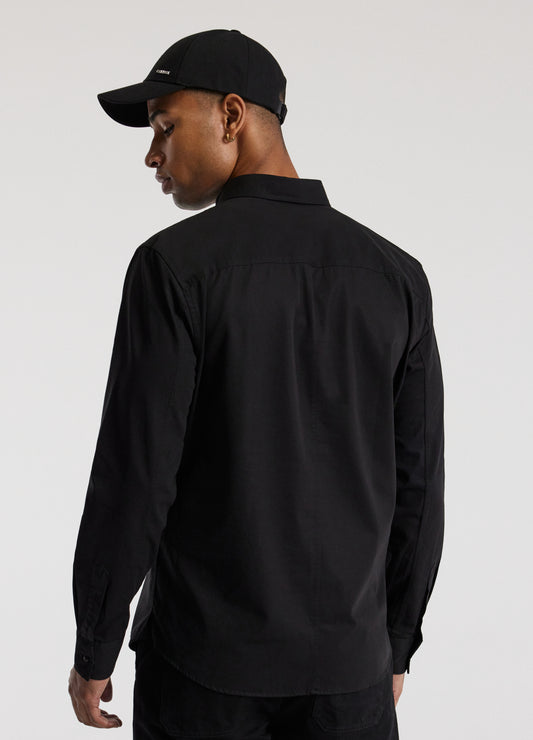 Cotton Double Pocket Shirt Black