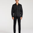 Coated Denim Western Shirt Black