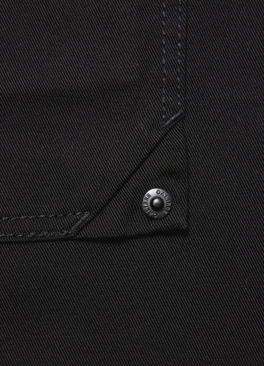 Patched Pocket Overshirt Black