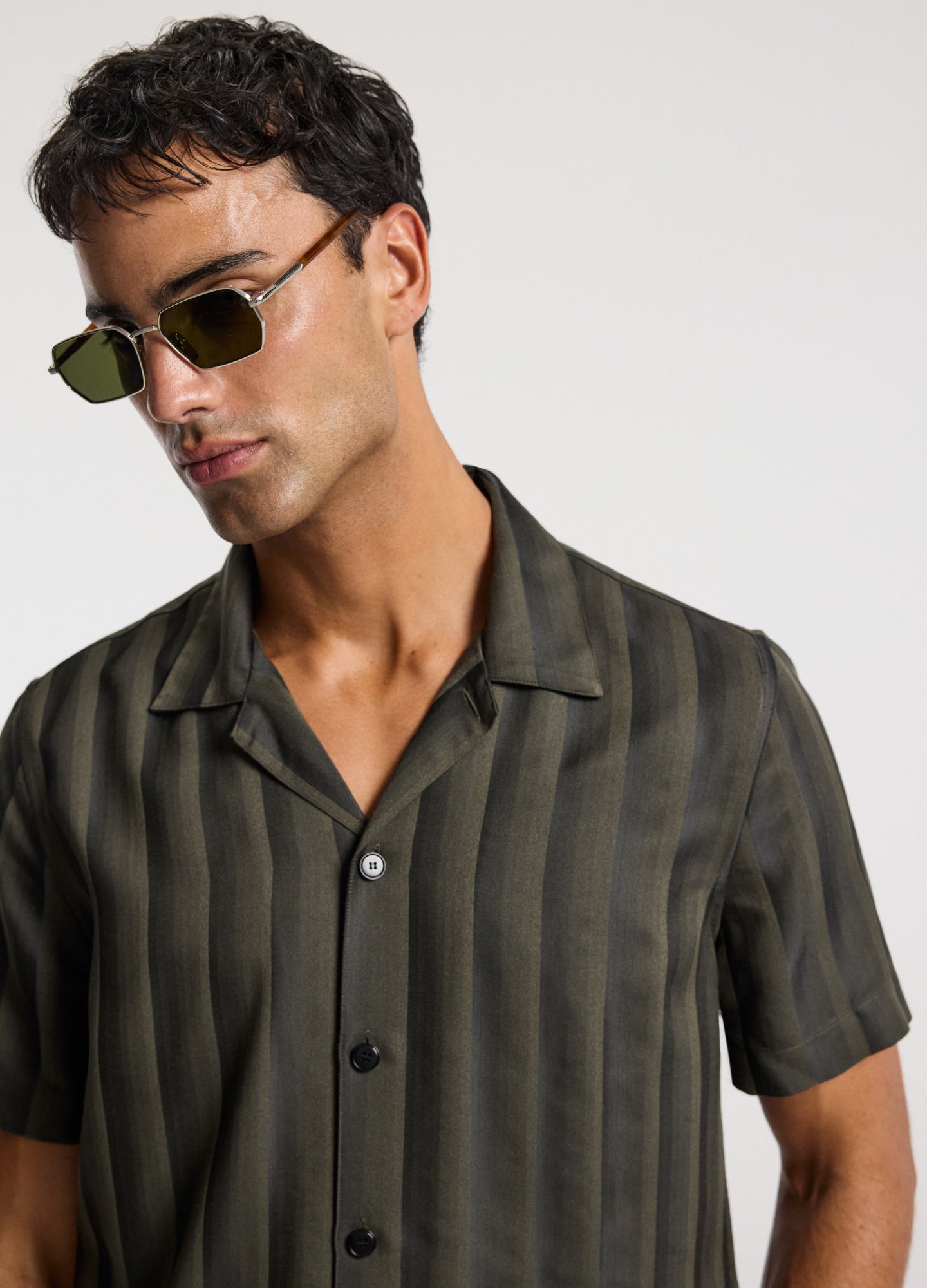 Jacquard Stripe Shirt Khaki