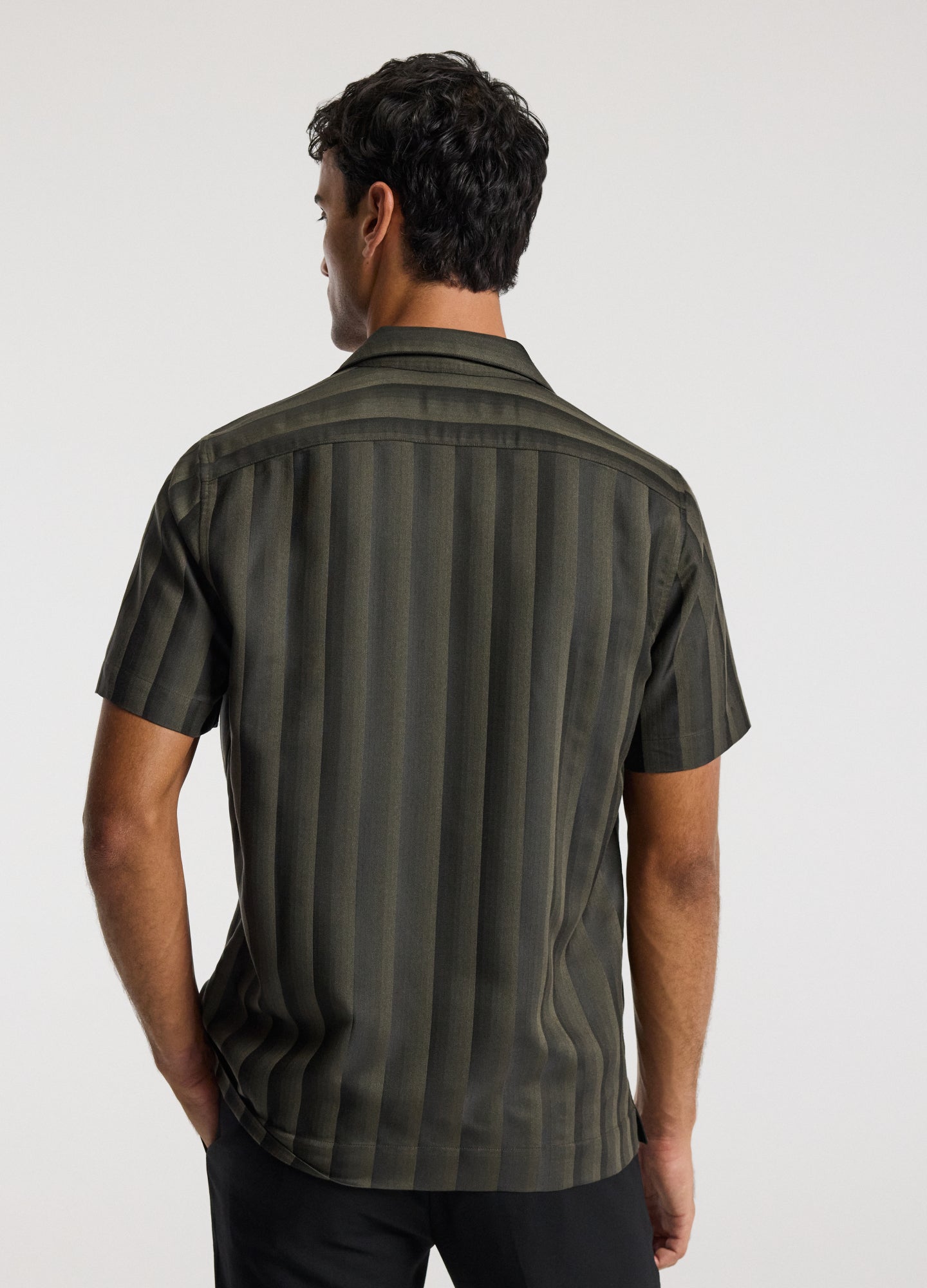 Jacquard Stripe Shirt Khaki
