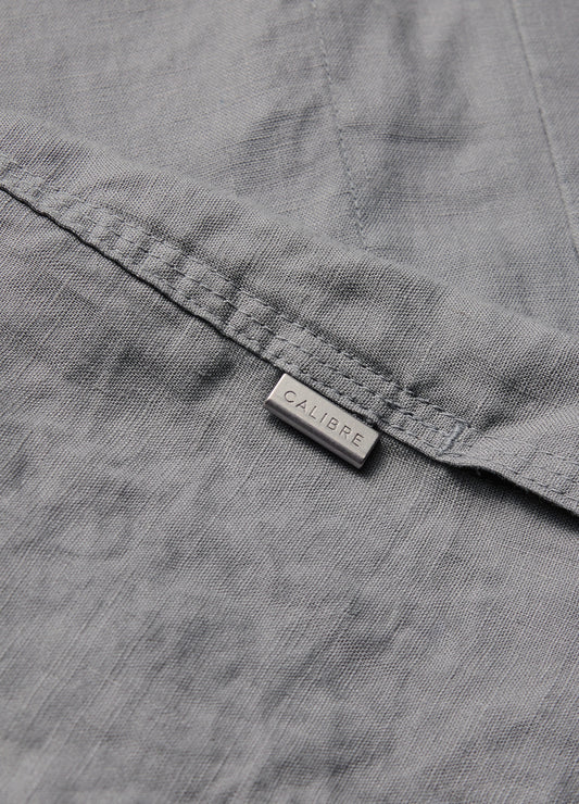Washed Linen Shirt Dark Ash