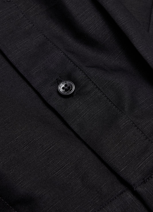 Tailored Cotton Linen Shirt Black
