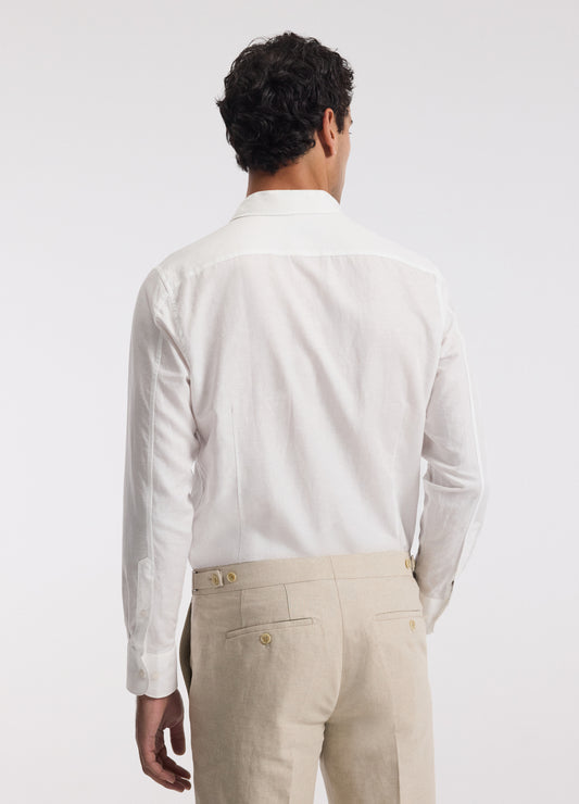 Tailored Cotton Linen Shirt White