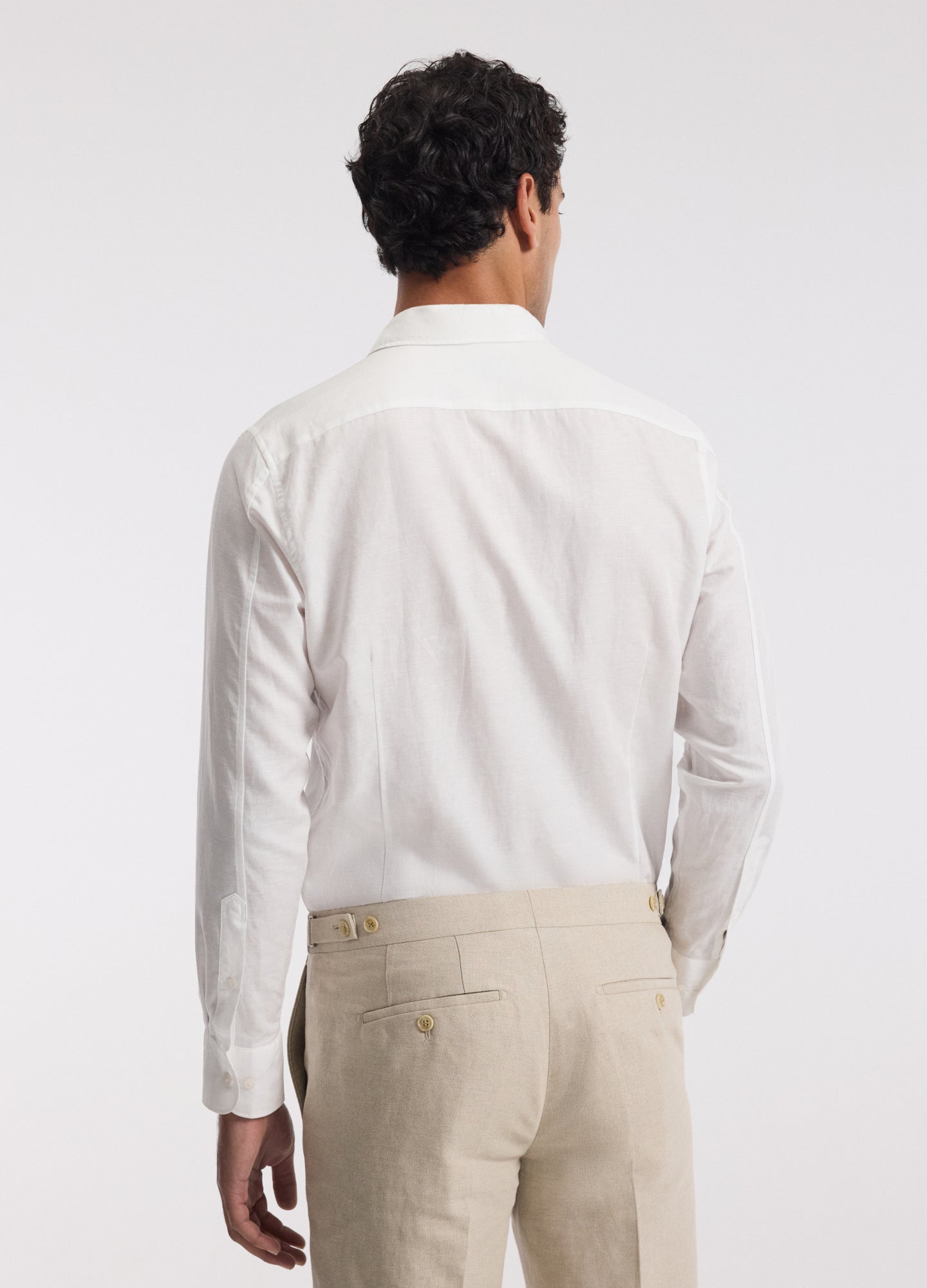 Tailored Cotton Linen Shirt White