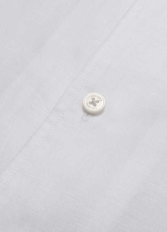 Tailored Cotton Linen Shirt White