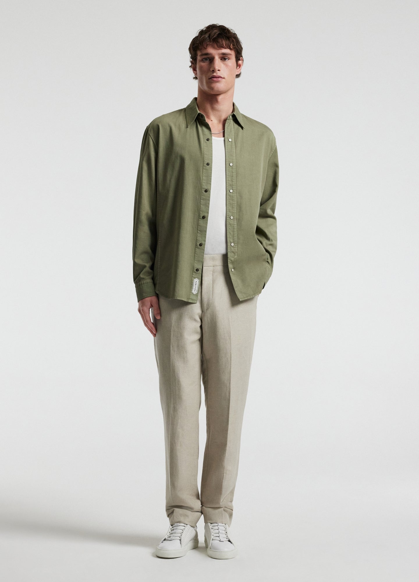 Washed Cotton Lyocell Shirt Sage