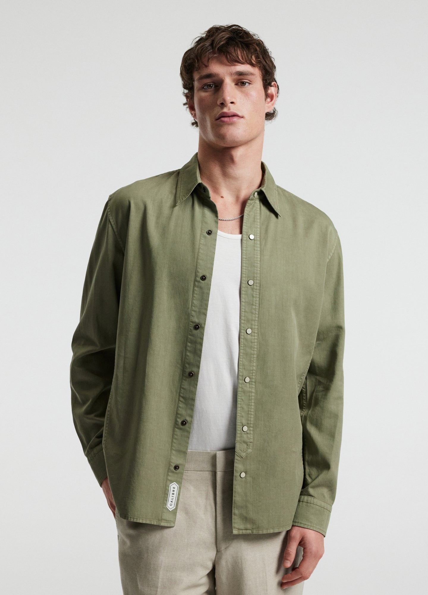 Washed Cotton Lyocell Shirt Sage