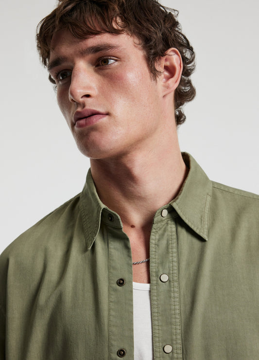 Washed Cotton Lyocell Shirt Sage