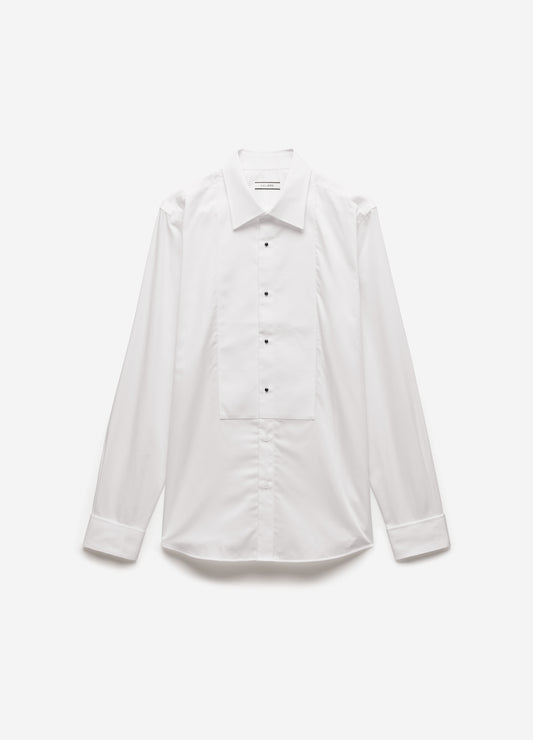 Tailored Cotton Tuxedo Shirt White