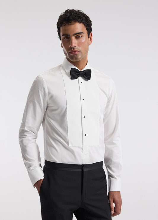 Tailored Cotton Tuxedo Shirt White