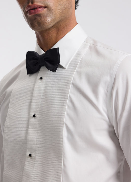 Tailored Cotton Tuxedo Shirt White