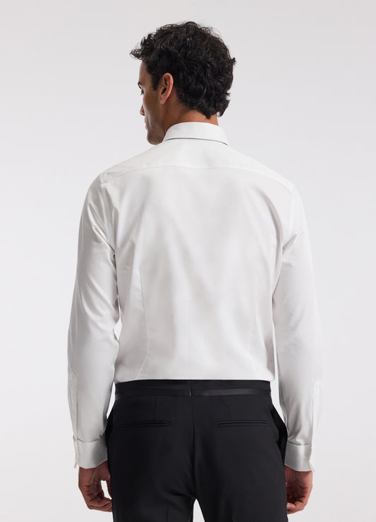 Tailored Cotton Tuxedo Shirt White