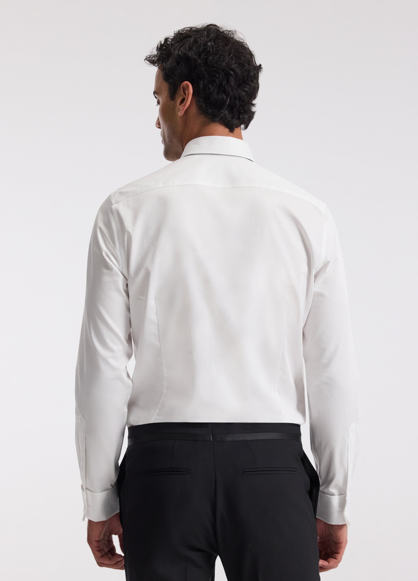 Tailored Cotton Tuxedo Shirt White