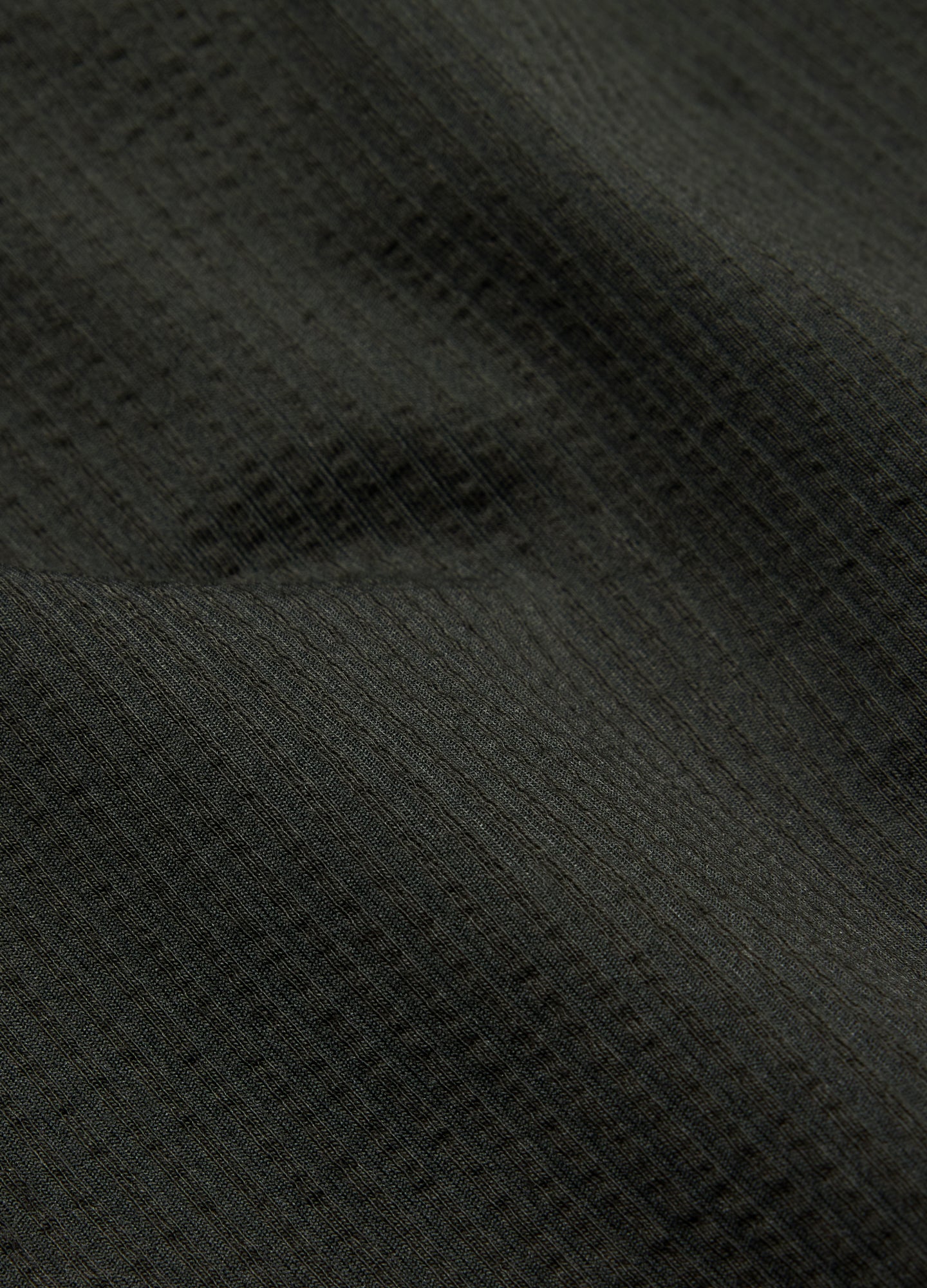 Textured Knit Stretch Shirt Dark Khaki