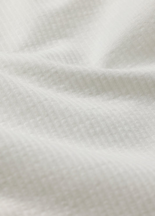 Textured Knit Stretch Shirt Off White