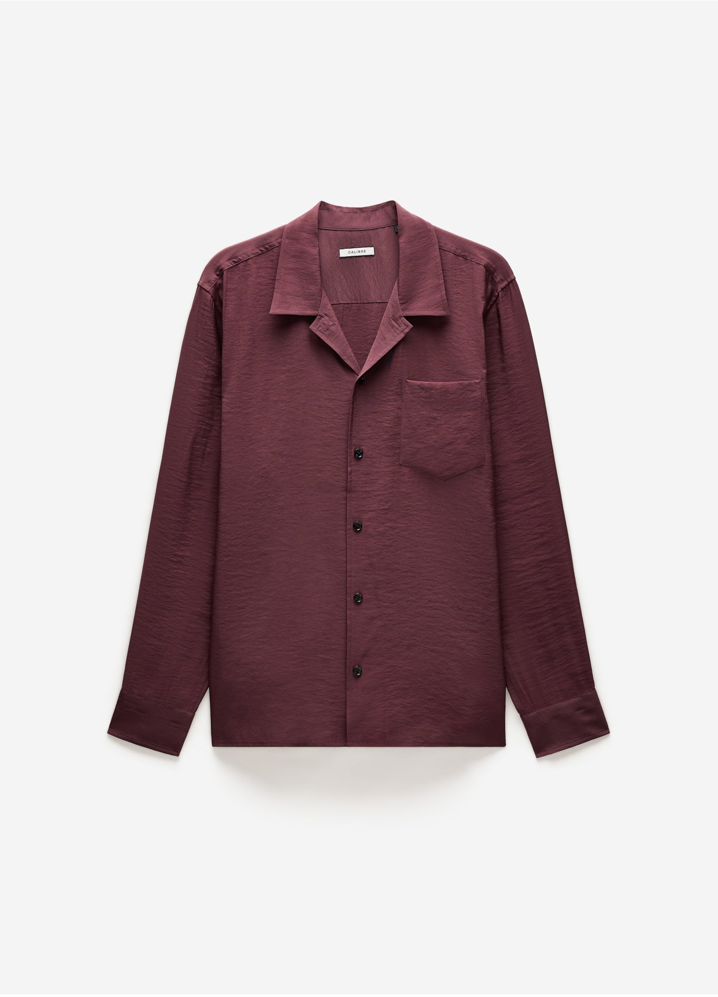Camp Collar Long Sleeve Shirt Oxblood