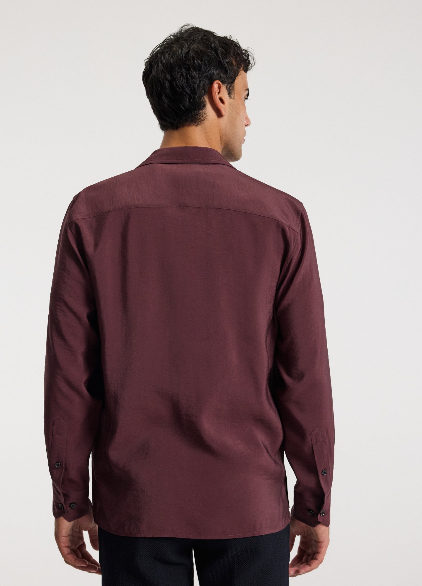 Camp Collar Long Sleeve Shirt Oxblood