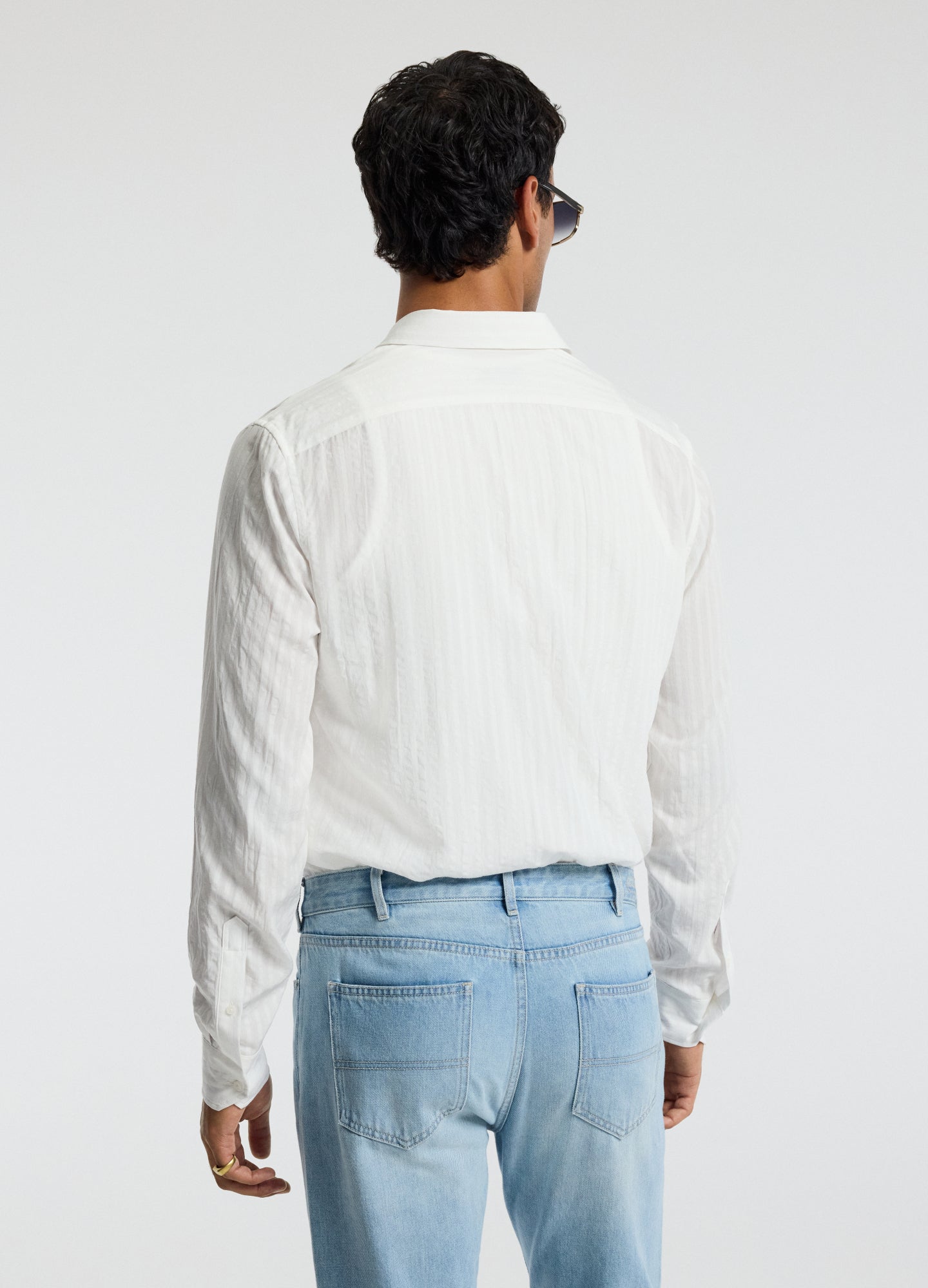 Seersucker Textured Shirt White