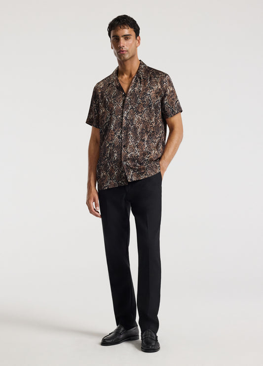 Relaxed Camp Collar Shirt Chocolate