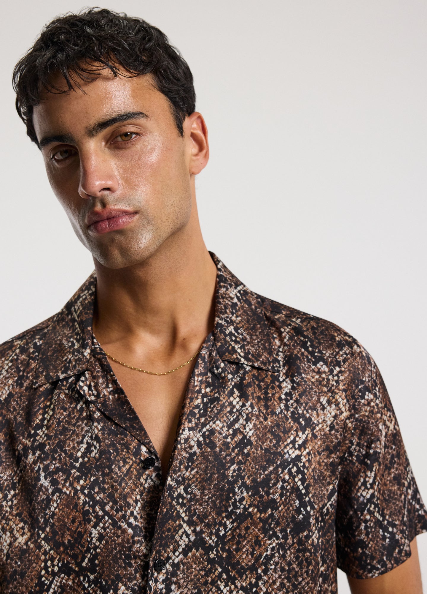 Relaxed Camp Collar Shirt Chocolate