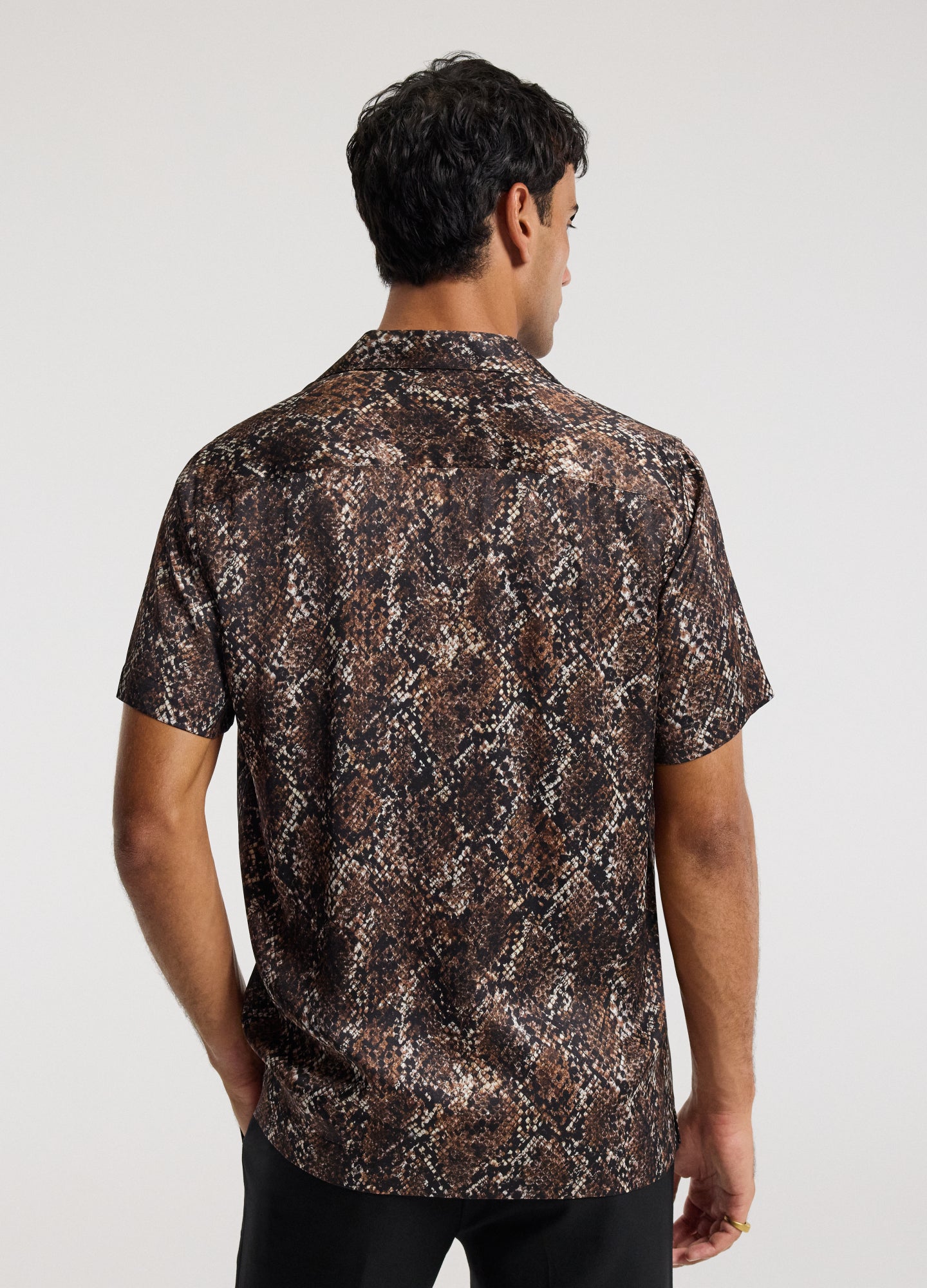 Relaxed Camp Collar Shirt Chocolate